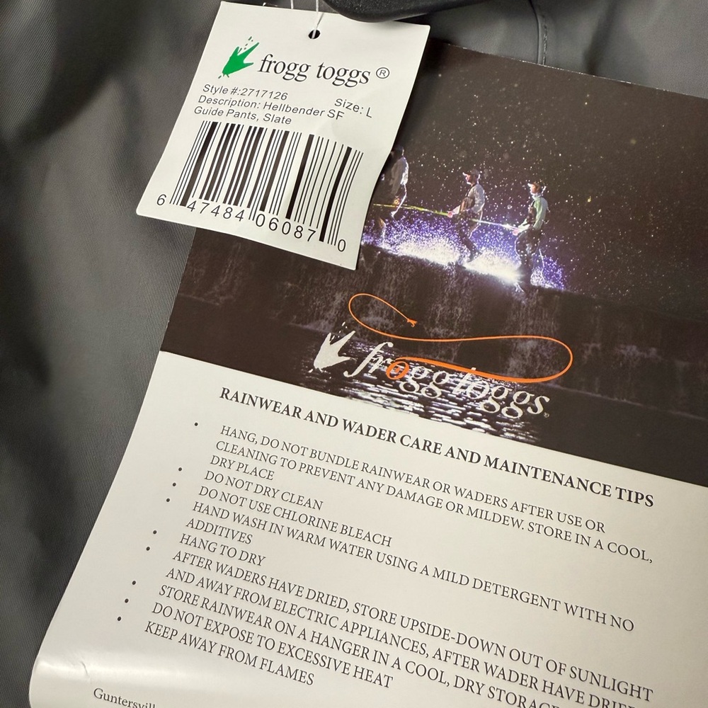 Frogg Toggs Hellbender Stockingfoot Guide wader Pants NIB Attached Booties New - Picture 6 of 10